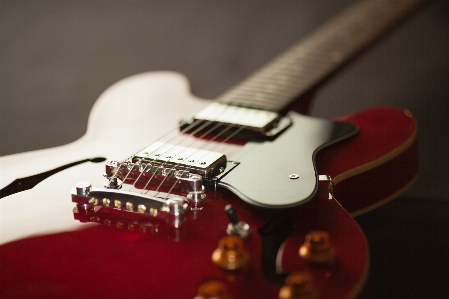 Music guitar acoustic red Photo