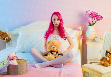 Girl woman cute room Photo