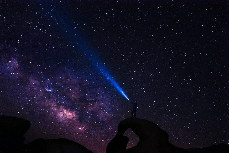 Light night star milky way