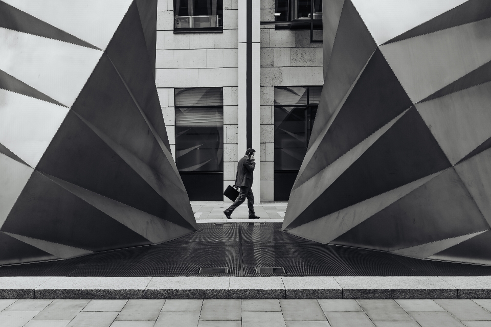 Black and white architecture structure