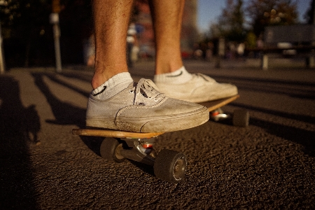 Foto Scarpa piedi skateboard gamba