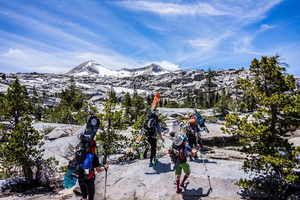 Wilderness walking mountain snow