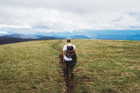 Man landscape grass wilderness Photo