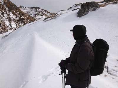 Man mountain snow cold Photo