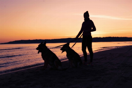 Foto Pantai laut cakrawala bayangan hitam