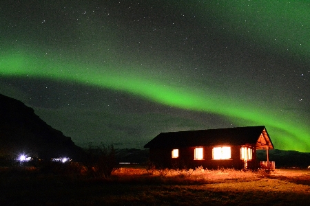 Nacht atmosphäre island polarlicht Foto