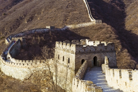 Mountain winter bridge building Photo