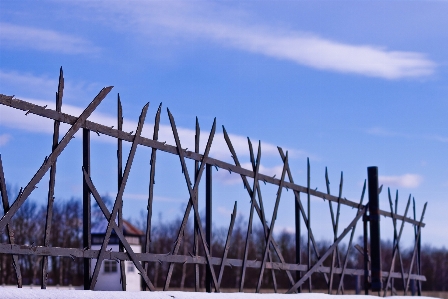 Snow cold winter fence Photo