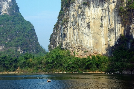 Water mist boat lake Photo