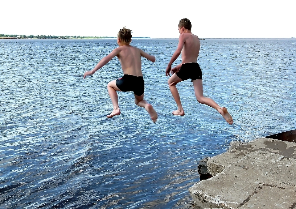 Sea river vacation jumping