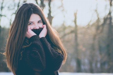 Forest person snow winter Photo