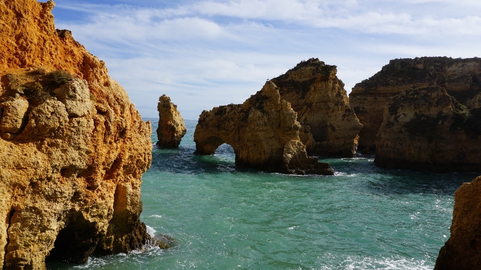 Beach sea coast rock