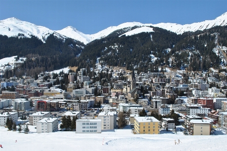 Mountain snow winter town Photo