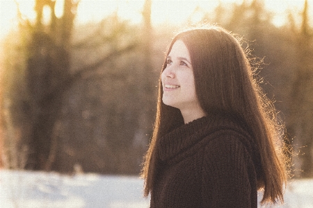 Nature forest person winter Photo