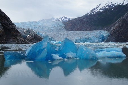 Foto água lago cadeia de montanhas
 gelo