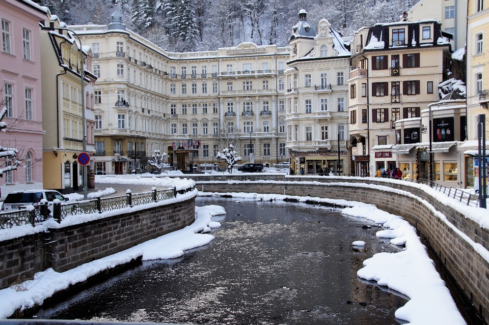 Snow winter architecture street