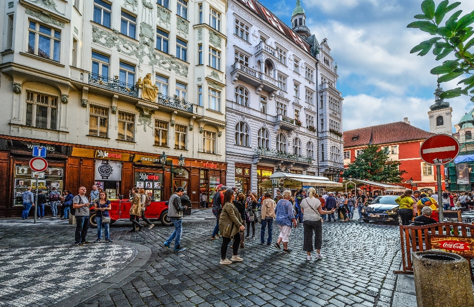 Pedestrian architecture road street