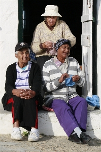 Man person people knitting Photo