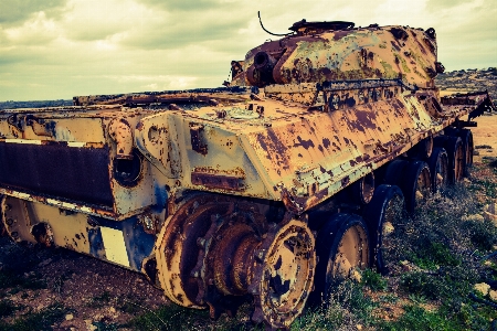 Old steel military vehicle Photo