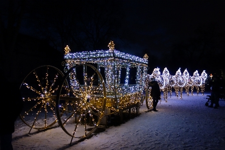 Landscape winter night christmas Photo