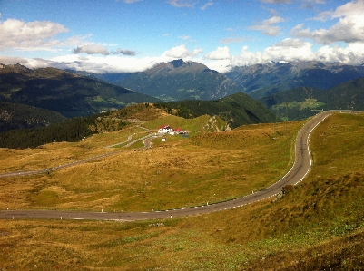 Landscape mountain road meadow Photo