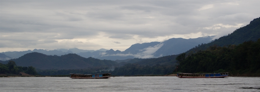 Sea water mountain mist Photo