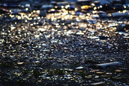 Sea water night sunlight Photo