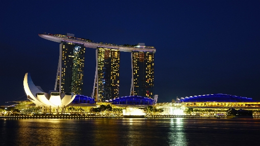 Structure bridge skyline night Photo