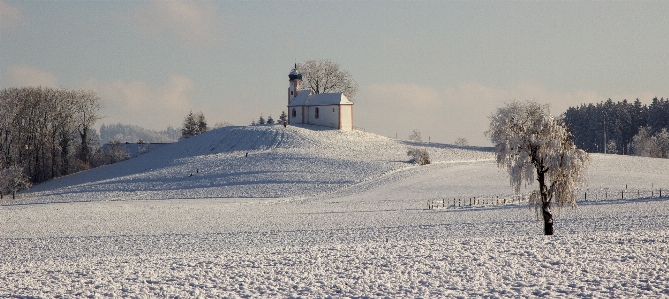 Landscape snow winter morning Photo