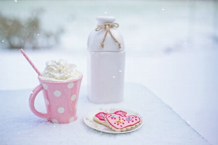 Snow winter cup hot chocolate Photo