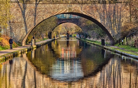 Su köprü çiçek nehir Fotoğraf