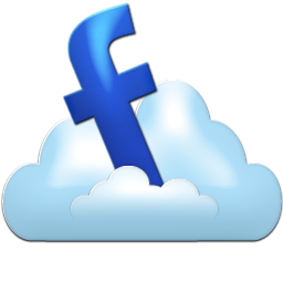 Facebook, nube, logo, rete sociale