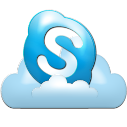 Skype, cloud, logo, social network