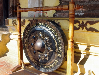 Music wood wheel clock Photo