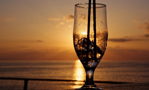 Sea sunset wine morning Photo