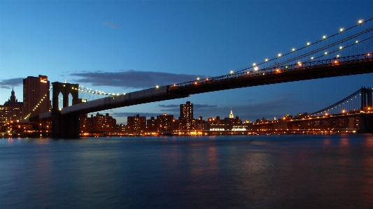 Sea bridge skyline night Photo