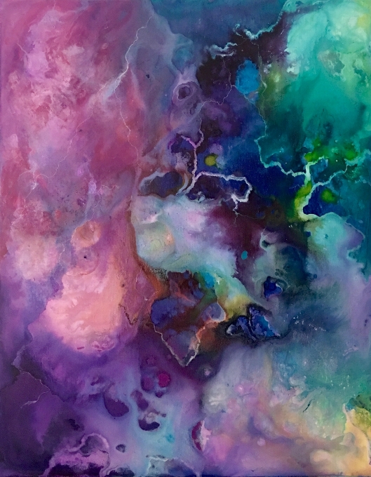 Abstract paint painting nebula