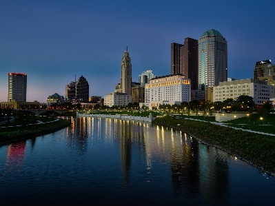 Water horizon architecture sunset Photo