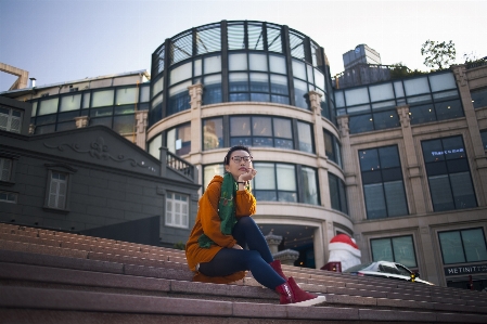 Architecture girl street ladder Photo