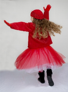 Winter girl cute dance Photo