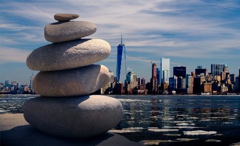 Sea water rock horizon Photo