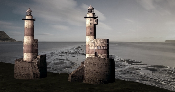 Sea coast silhouette lighthouse Photo