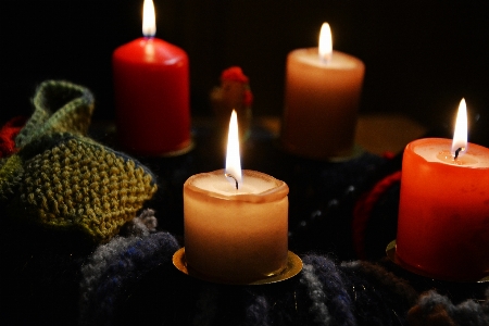 Light holiday flame candle Photo