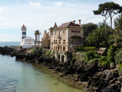 Sea coast lighthouse town Photo