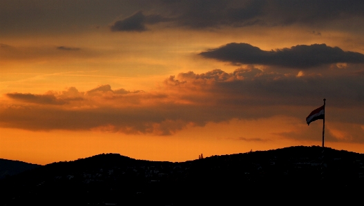 Sea horizon mountain cloud Photo