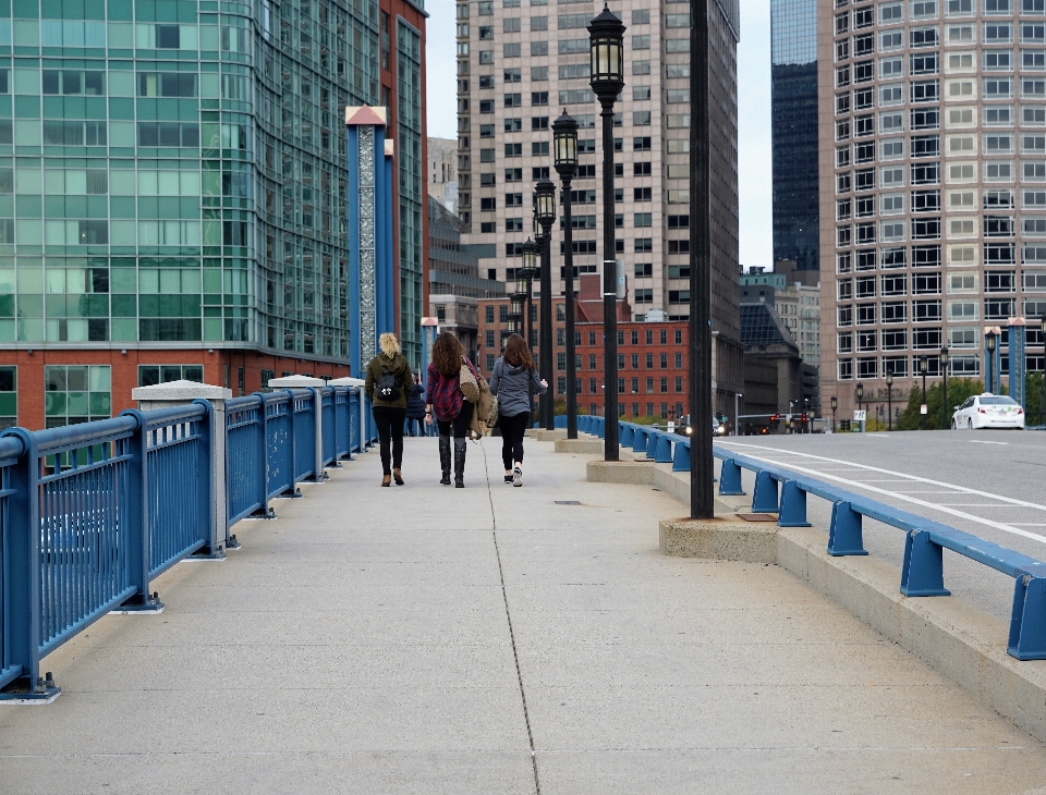 Pedestrian architecture girl road