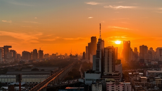 Foto Cakrawala matahari terbit terbenam