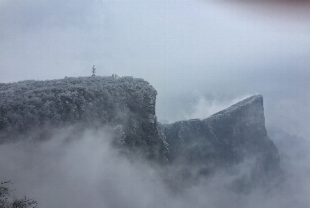 海 山 雪 冬 写真