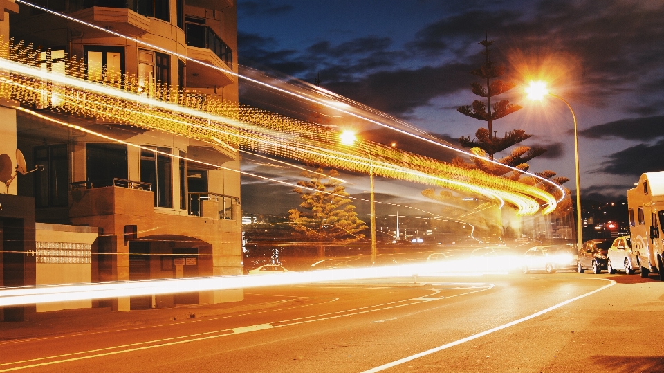 Light road traffic night