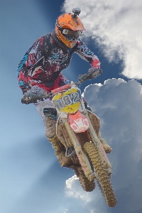 Man air bike jump Photo